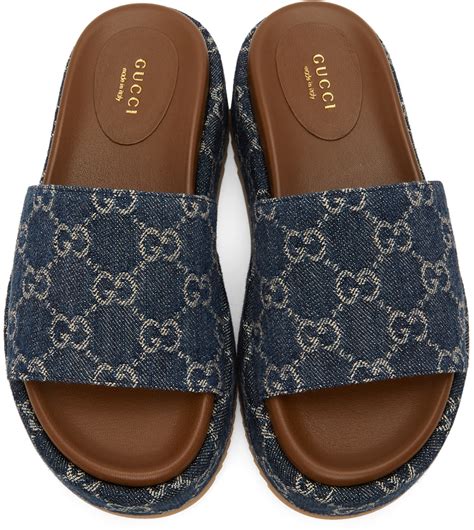 gucci denim slide sandals.